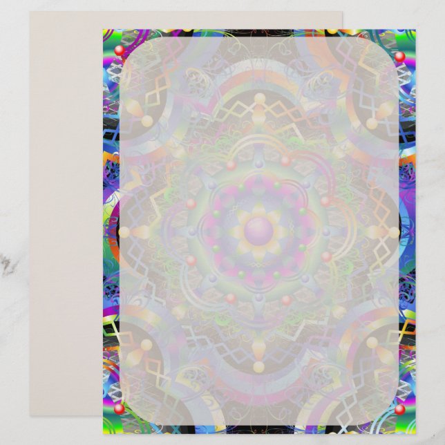 Mandala Universe Psychedelic  Custom Letterhead (Front/Back)