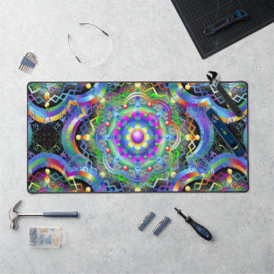Mandala Universe Psychedelic  Desk Mat