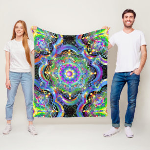 Mandala Universe Psychedelic Fleece Blanket