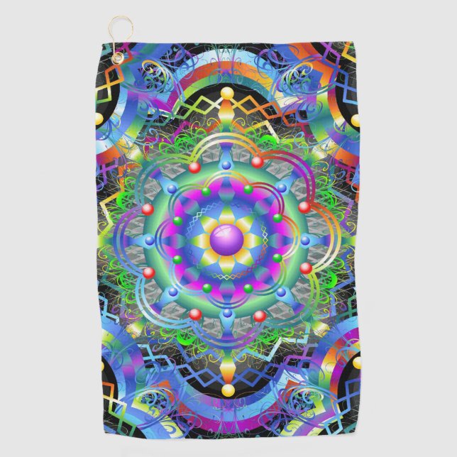 Mandala Universe Psychedelic  Golf Towel (Front)