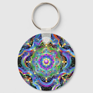 Mandala Universe Psychedelic Key Ring