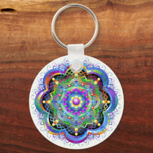 Mandala Universe Psychedelic Key Ring