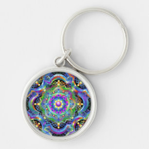 Mandala Universe Psychedelic Key Ring