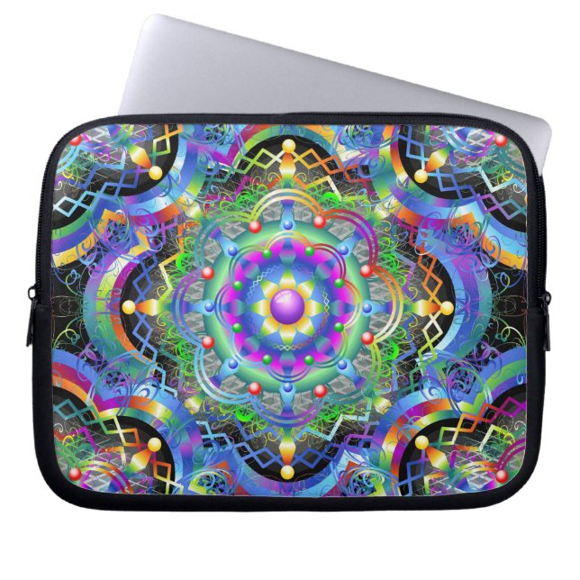 Mandala Universe Psychedelic  Laptop Sleeve (Front)