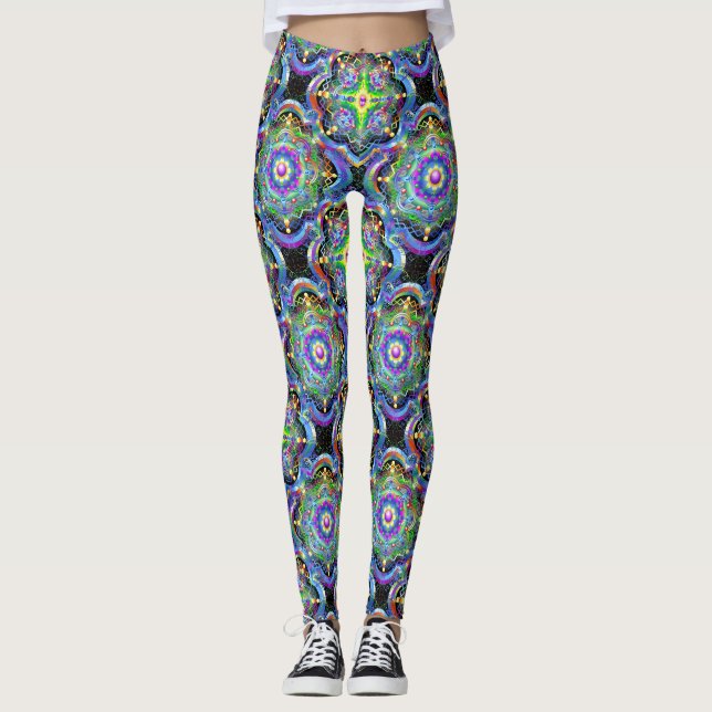 Mandala Universe Psychedelic  Leggings (Front)