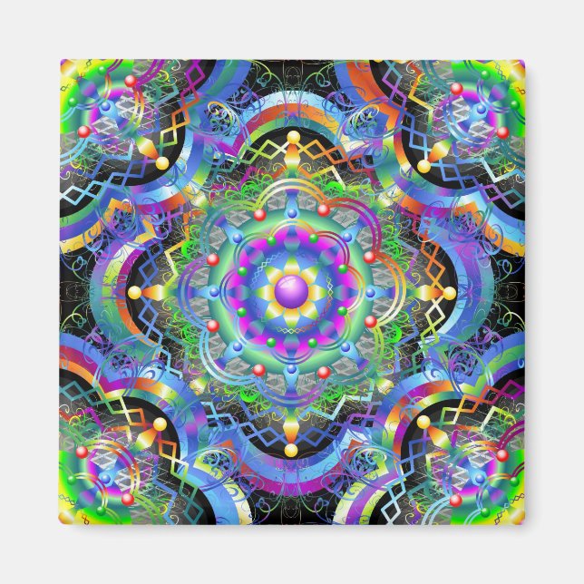 Mandala Universe Psychedelic  Magnet (Front)