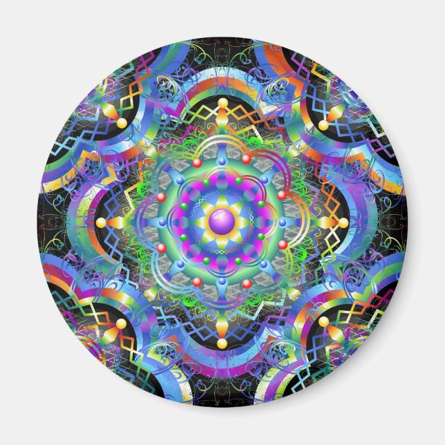 Mandala Universe Psychedelic  Magnet (Front)