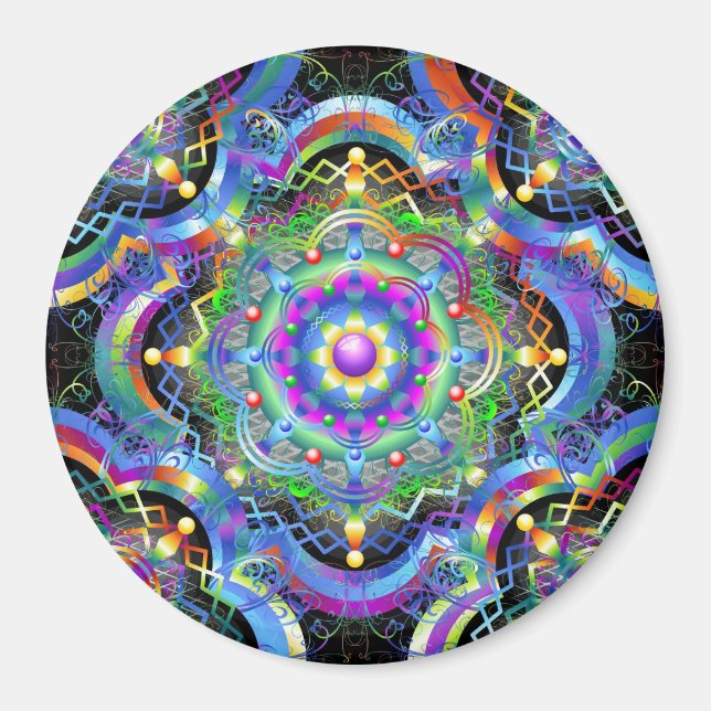 Mandala Universe Psychedelic  Magnet (Front)