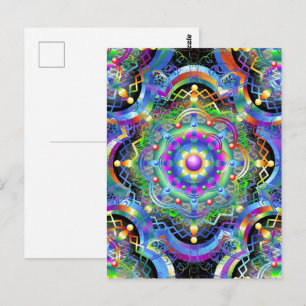 Mandala Universe Psychedelic Postcard