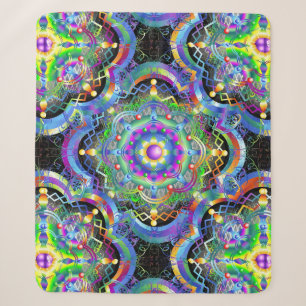 Mandala Universe Psychedelic Sherpa Blanket