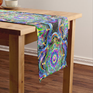 Mandala Universe Psychedelic Short Table Runner
