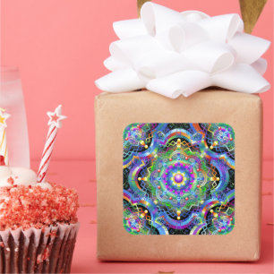 Mandala Universe Psychedelic Square Sticker