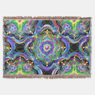 Mandala Universe Psychedelic Throw Blanket