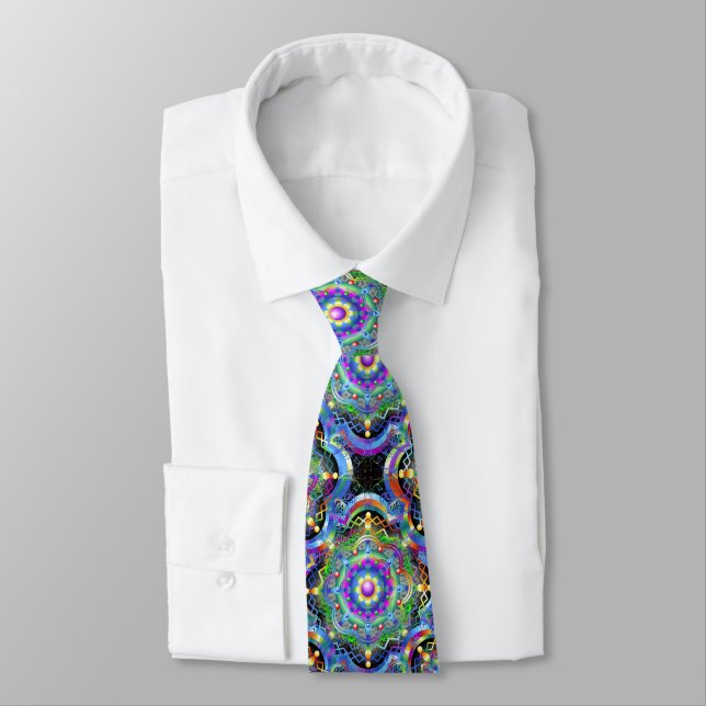 Mandala Universe Psychedelic  Tie (Tied)