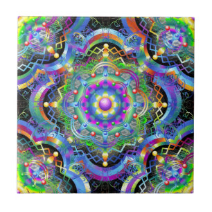 Mandala Universe Psychedelic Tile