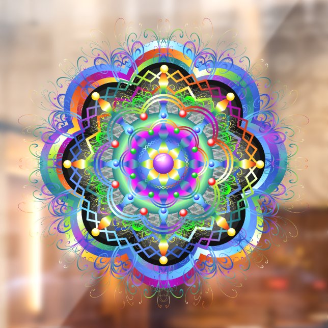 Mandala Universe Psychedelic  Window Cling (Sheet 2)