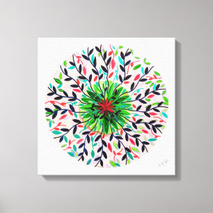 Mandala Verde Vida Canvas Print