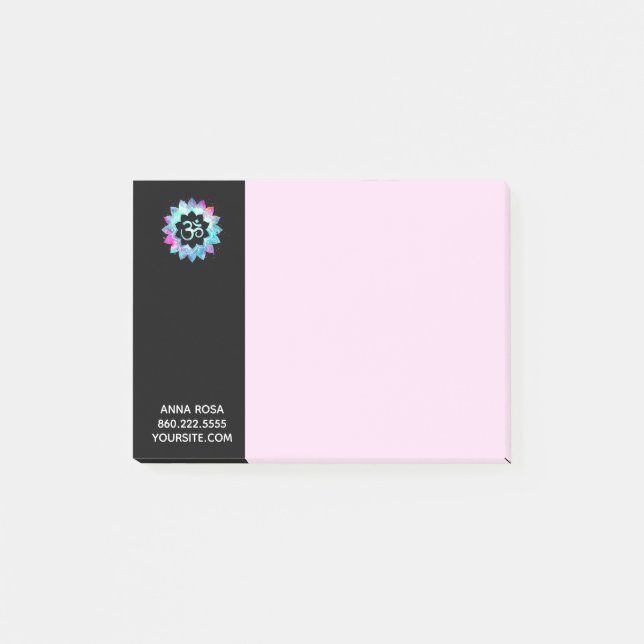 *~* Mandala Water Lily Lotus Om Aum Post-it Notes (Front)