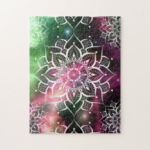 Mandala watercolor nebula yoga zen jigsaw puzzle
