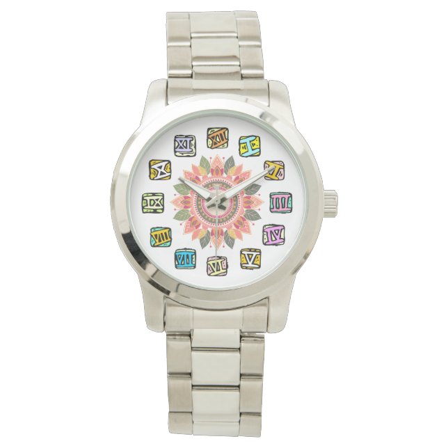 Mandala Whimsical Clockface  Women's Watch (Front)