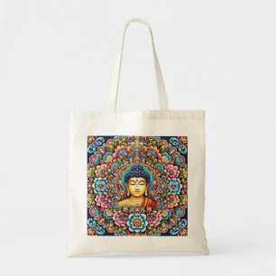 Mandala with buddha tote bag