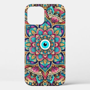 Mandala with evil eye iPhone 12 case