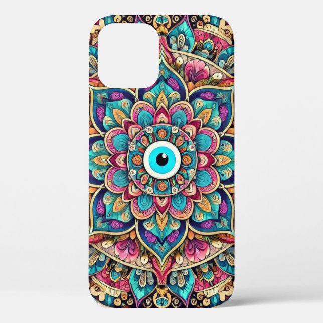 Mandala with evil eye Case-Mate iPhone case (Back)