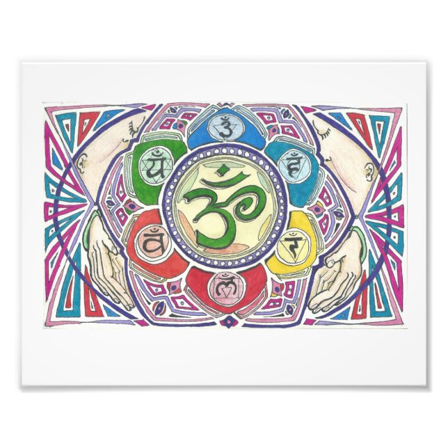 Mandala With Four Hands Photo Print (Front)