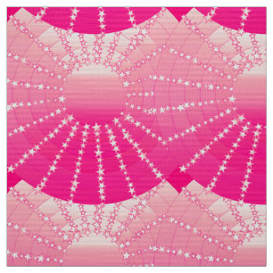 Mandala with Stars - pink & fuchsia satin gradient Fabric