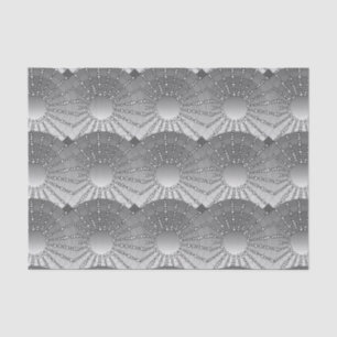 Mandala with Stars - silver grey satin gradient Tissue Paper
