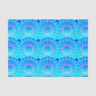 Mandala with Stars - turquoise satin gradient Tissue Paper