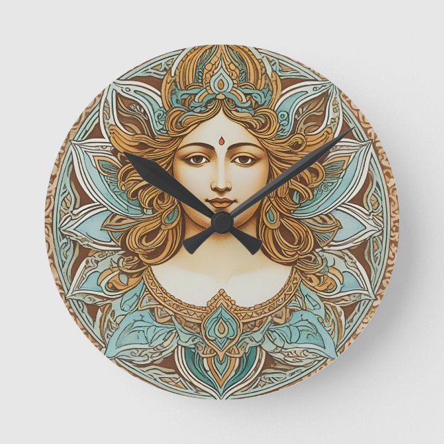 Mandala Women's Cushion Round Clock (Front)