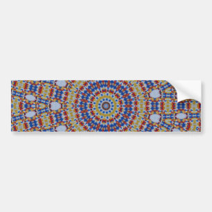 Mandala yellow blue bumper sticker