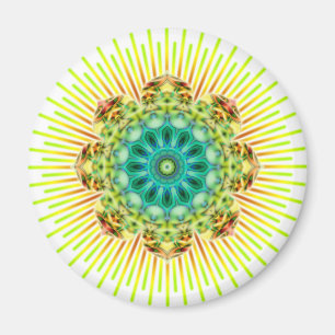 Mandala yellow green make your own background magnet