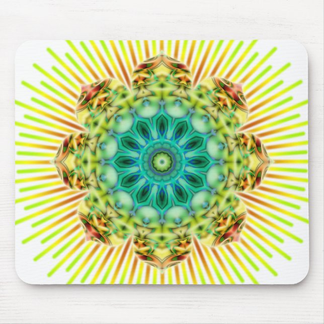 Mandala yellow green | make your own background mouse mat (Front)