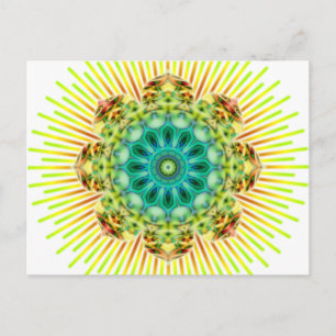 Mandala yellow green make your own background postcard