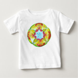 Mandala <Yellow Round hand painted mandala Baby T-Shirt
