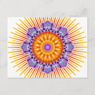 Mandala yellow violet postcard