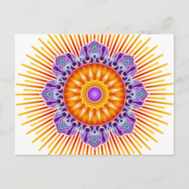 Mandala yellow violet postcard (Front)