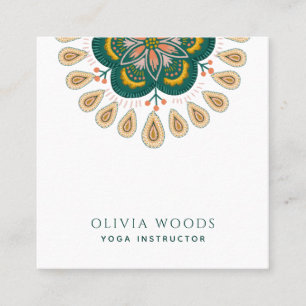 Mandala Yoga Instructor Square Business Card