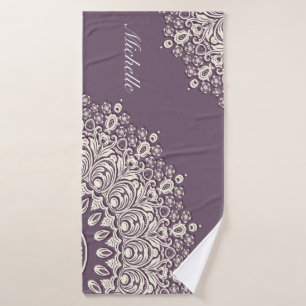 Mandala Yoga Mat with Name, Personalizable, Custom Bath Towel Set