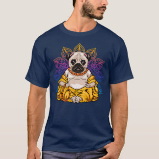Mandala Yoga Pug Dog Meditate Meditation T-Shirt