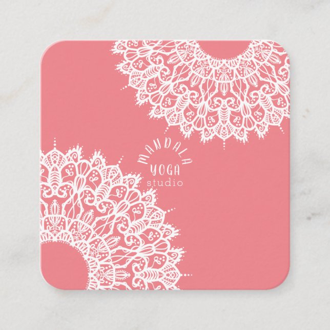 Mandala Yoga Studio Square Business Card (Front)