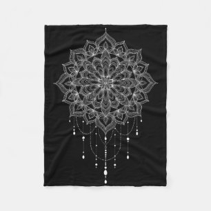 Mandala Zen Art Botanical Succulent Spiritual Boho Fleece Blanket