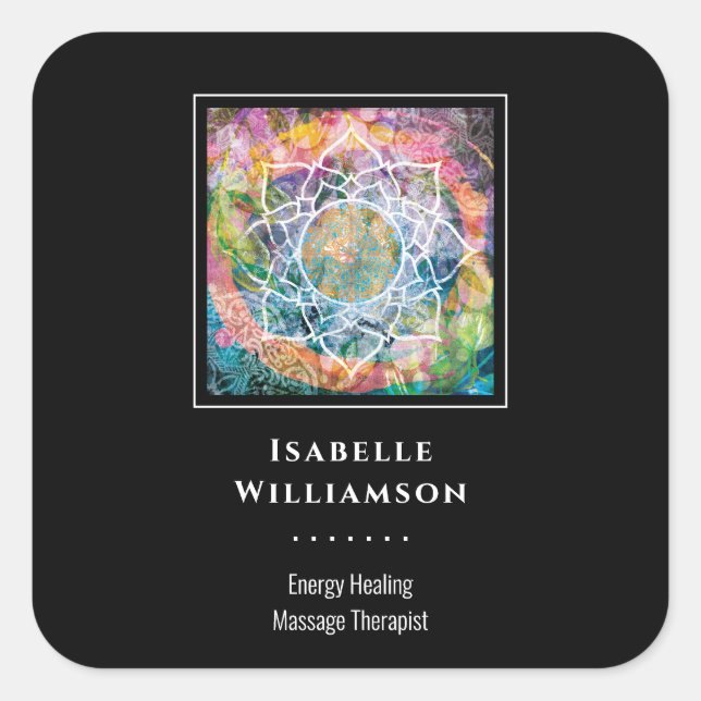Mandala Zen Reiki Yoga Massage Sacred Spiritual Square Sticker (Front)