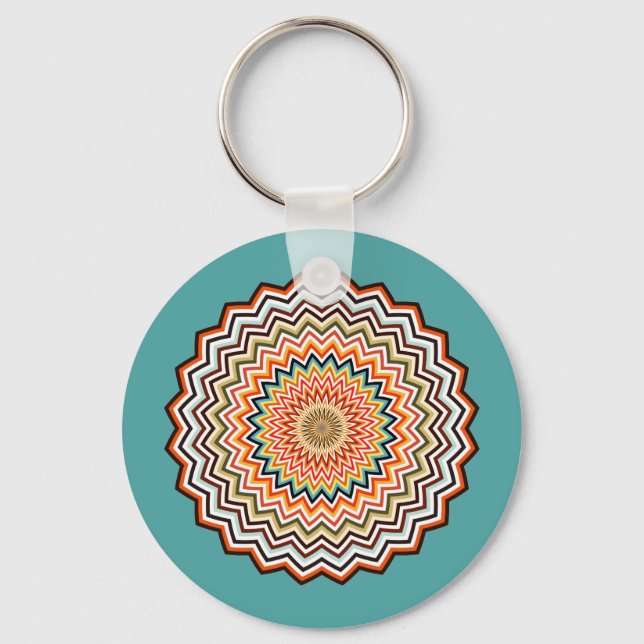 Mandala Zigzag Pattern Key Ring (Back)