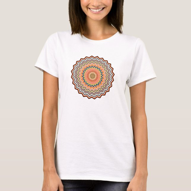 Mandala Zigzag Pattern T-Shirt (Front)