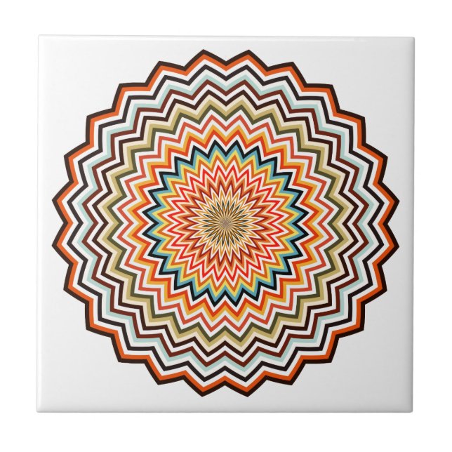 Mandala Zigzag Pattern Tile (Front)