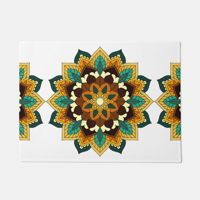 Mandalas, decorations, patterns, circular, tans, f doormat (Front)