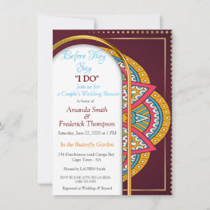 Mandalas on a Maroon background Invitation